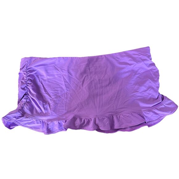 Athleta Other - Athleta Ruffle Swim Skirt Thistle Purple Size Medium Colorful Nylon Briefs